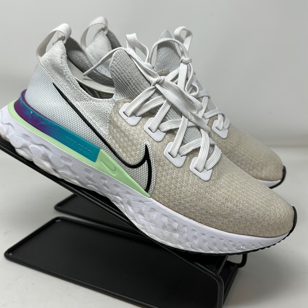 Nike React Infinity Run Flyknit FK Running 9.5 CD4371 102 White Vapor Green Men